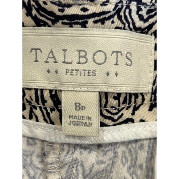 Talbots Petites Women's 8P Pants Floral Paisley Print Cotton Stretch - Picture 4 of 9